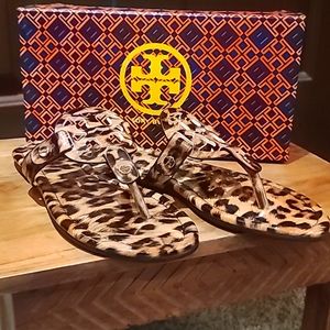 Tory Burch sandals, leopard/animal print, size 8